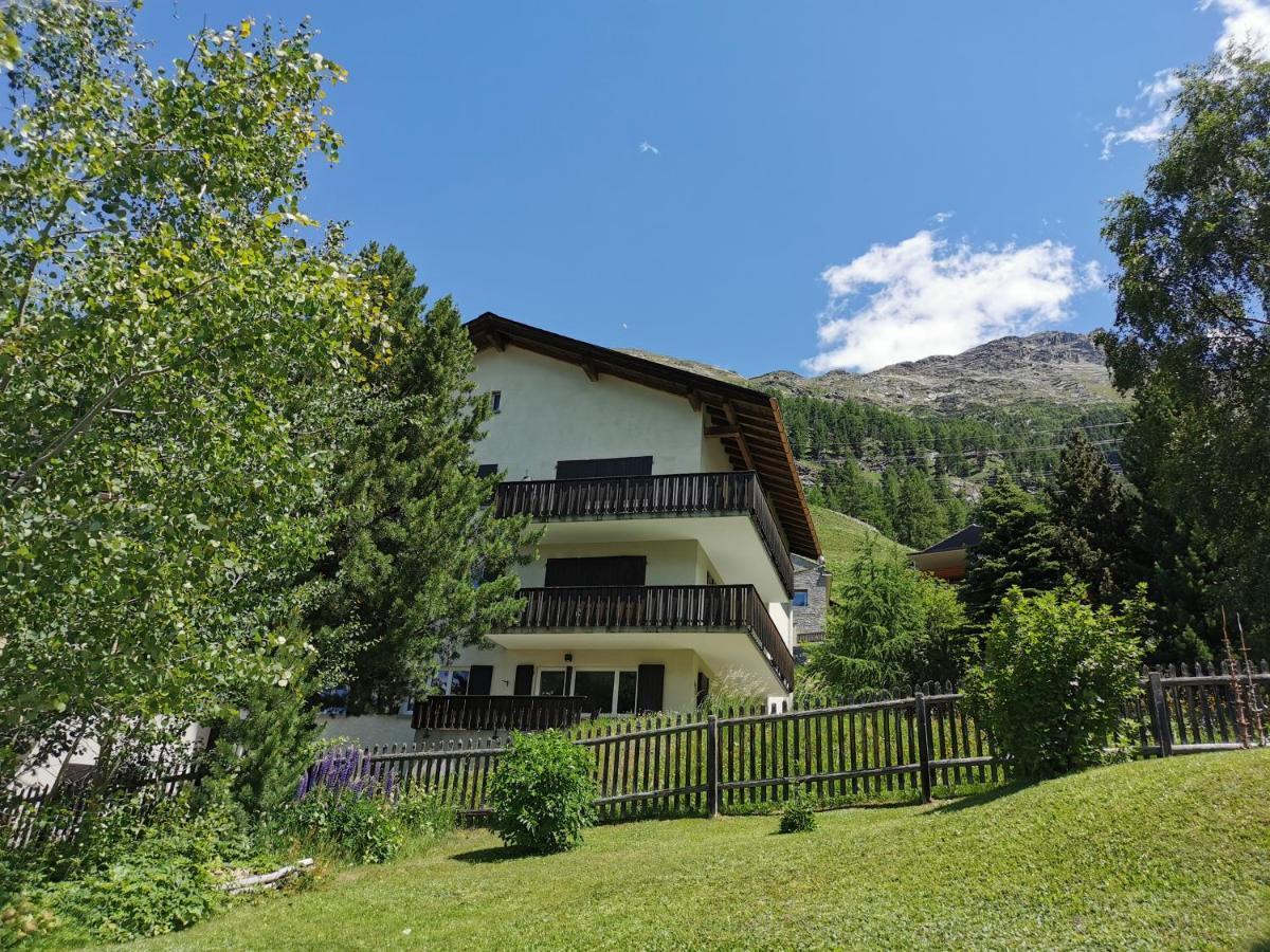 Ferienwohnung Pontresina - Chesa Andrea - Gartensitzplatz Exteriér fotografie