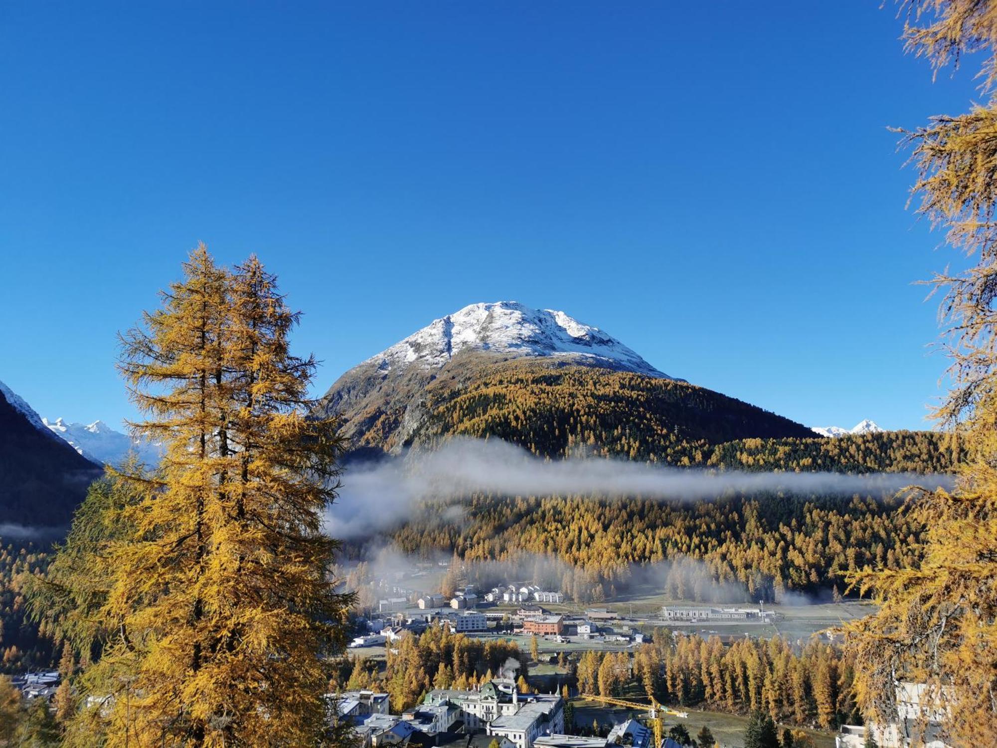 Ferienwohnung Pontresina - Chesa Andrea - Gartensitzplatz Exteriér fotografie